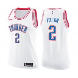 Womens Oklahoma City Thunder #2 Raymond Felton Swingman White Pink Fashion Basketball Jersey Womens Oklahoma City Thunder #2 Raymond Felton Swingman White Pink Fashion Basketball Jersey