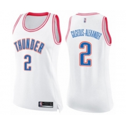 Womens Oklahoma City Thunder #2 Shai Gilgeous-Alexander Swingman White Pink Fashion Basketball Jersey Womens Oklahoma City Thunder #2 Shai Gilgeous-Alexander Swingman White Pink Fashion Basketball Jersey