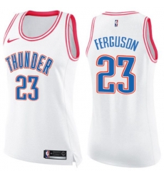 Womens Oklahoma City Thunder #23 Terrance Ferguson Swingman White Pink Fashion NBA Jersey