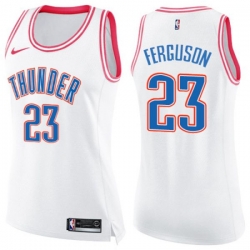 Womens Oklahoma City Thunder #23 Terrance Ferguson Swingman White Pink Fashion NBA Jersey Womens Oklahoma City Thunder #23 Terrance Ferguson Swingman White Pink Fashion NBA Jersey