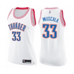 Womens Oklahoma City Thunder #33 Mike Muscala Swingman White Pink Fashion Basketball Jersey Womens Oklahoma City Thunder #33 Mike Muscala Swingman White Pink Fashion Basketball Jersey