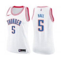 Womens Oklahoma City Thunder #5 Devon Hall Swingman White Pink Fashion Basketball Jersey Womens Oklahoma City Thunder #5 Devon Hall Swingman White Pink Fashion Basketball Jersey
