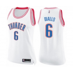 Womens Oklahoma City Thunder #6 Hamidou Diallo Swingman White Pink Fashion Basketball Jersey Womens Oklahoma City Thunder #6 Hamidou Diallo Swingman White Pink Fashion Basketball Jersey
