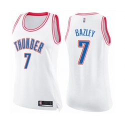 Womens Oklahoma City Thunder #7 Darius Bazley Swingman White Pink Fashion Basketball Jersey Womens Oklahoma City Thunder #7 Darius Bazley Swingman White Pink Fashion Basketball Jersey