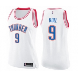 Womens Oklahoma City Thunder #9 Nerlens Noel Swingman White Pink Fashion Basketball Jersey Womens Oklahoma City Thunder #9 Nerlens Noel Swingman White Pink Fashion Basketball Jersey