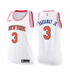 Womens New York Knicks #3 Tim Hardaway Jr. Swingman White Pink Fashion Basketball Jersey