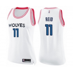 Womens Minnesota Timberwolves #11 Naz Reid Swingman White Pink Fashion Basketball Jersey