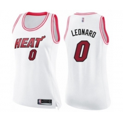 Womens Miami Heat #0 Meyers Leonard Swingman White Pink Fashion Basketball Jersey