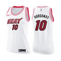 Womens Miami Heat #10 Tim Hardaway Swingman White Pink Fashion Basketball Jersey