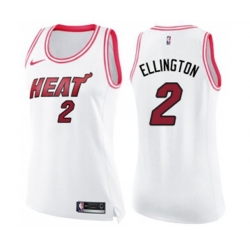 Womens Miami Heat #2 Wayne Ellington Swingman White Pink Fashion Basketball Jersey
