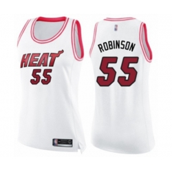 Womens Miami Heat #55 Duncan Robinson Swingman White Pink Fashion Basketball Jersey