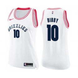 Womens Memphis Grizzlies #10 Mike Bibby Swingman White Pink Fashion Basketball Jersey Womens Memphis Grizzlies #10 Mike Bibby Swingman White Pink Fashion Basketball Jersey
