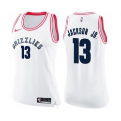 Womens Memphis Grizzlies #13 Jaren Jackson Jr. Swingman White Pink Fashion Basketball Jersey Womens Memphis Grizzlies #13 Jaren Jackson Jr. Swingman White Pink Fashion Basketball Jersey