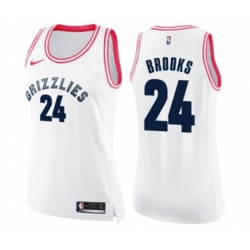 Womens Memphis Grizzlies #24 Dillon Brooks Swingman White Pink Fashion Basketball Jersey Womens Memphis Grizzlies #24 Dillon Brooks Swingman White Pink Fashion Basketball Jersey