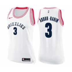 Womens Memphis Grizzlies #3 Shareef Abdur-Rahim Swingman White Pink Fashion Basketball Jersey Womens Memphis Grizzlies #3 Shareef Abdur-Rahim Swingman White Pink Fashion Basketball Jersey