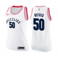 Womens Memphis Grizzlies #50 Bryant Reeves Swingman White Pink Fashion Basketball Jersey Womens Memphis Grizzlies #50 Bryant Reeves Swingman White Pink Fashion Basketball Jersey