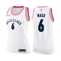 Womens Memphis Grizzlies #6 Shelvin Mack Swingman White Pink Fashion Basketball Jersey Womens Memphis Grizzlies #6 Shelvin Mack Swingman White Pink Fashion Basketball Jersey