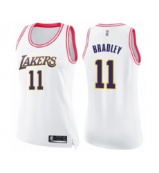 Womens Los Angeles Lakers #11 Avery Bradley Swingman White Pink Fashion Basketball Jersey