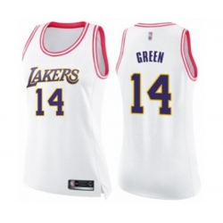 Womens Los Angeles Lakers #14 Danny Green Swingman White Pink Fashion Basketball Jersey