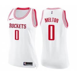 Womens Houston Rockets #0 DeAnthony Melton Swingman White Pink Fashion Basketball Jersey