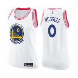 Womens Golden State Warriors #0 DAngelo Russell Swingman White Pink Fashion Basketball Jersey