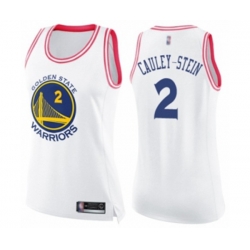 Womens Golden State Warriors #2 Willie Cauley-Stein Swingman White Pink Fashion Basketball Jersey