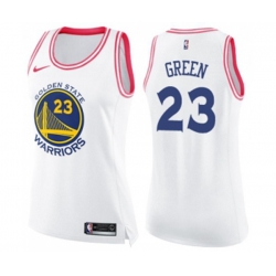 Womens Golden State Warriors #23 Draymond Green Swingman White Pink Fashion Basketball Jersey