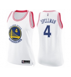 Womens Golden State Warriors #4 Omari Spellman Swingman White Pink Fashion Basketball Jersey