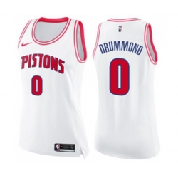 Womens Detroit Pistons #0 Andre Drummond Swingman White Pink Fashion Basketball Jersey Womens Detroit Pistons #0 Andre Drummond Swingman White Pink Fashion Basketball Jersey