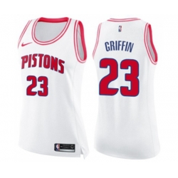 Womens Detroit Pistons #23 Blake Griffin Swingman White Pink Fashion Basketball Jersey Womens Detroit Pistons #23 Blake Griffin Swingman White Pink Fashion Basketball Jersey