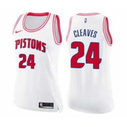 Womens Detroit Pistons #24 Mateen Cleaves Swingman White Pink Fashion Basketball Jersey Womens Detroit Pistons #24 Mateen Cleaves Swingman White Pink Fashion Basketball Jersey
