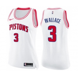 Womens Detroit Pistons #3 Ben Wallace Swingman White Pink Fashion Basketball Jersey Womens Detroit Pistons #3 Ben Wallace Swingman White Pink Fashion Basketball Jersey