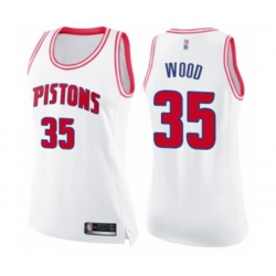 Womens Detroit Pistons #35 Christian Wood Swingman White Pink Fashion Basketball Jersey Womens Detroit Pistons #35 Christian Wood Swingman White Pink Fashion Basketball Jersey