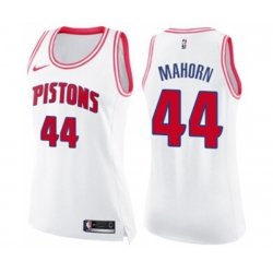 Womens Detroit Pistons #44 Rick Mahorn Swingman White Pink Fashion Basketball Jersey Womens Detroit Pistons #44 Rick Mahorn Swingman White Pink Fashion Basketball Jersey