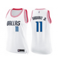 Womens Dallas Mavericks #11 Tim Hardaway Jr. Swingman White Pink Fashion Basketball Jersey