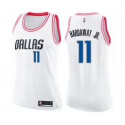 Womens Dallas Mavericks #11 Tim Hardaway Jr. Swingman White Pink Fashion Basketball Jersey