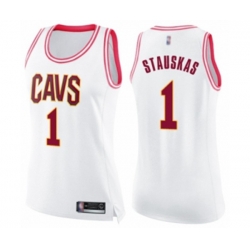 Womens Cleveland Cavaliers #1 Nik Stauskas Swingman White Pink Fashion Basketball Jersey Womens Cleveland Cavaliers #1 Nik Stauskas Swingman White Pink Fashion Basketball Jersey