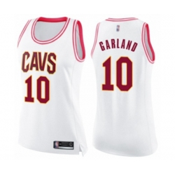 Womens Cleveland Cavaliers #10 Darius Garland Swingman White Pink Fashion Basketball Jersey Womens Cleveland Cavaliers #10 Darius Garland Swingman White Pink Fashion Basketball Jersey