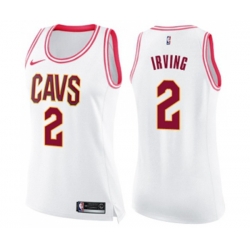 Womens Cleveland Cavaliers #2 Kyrie Irving Swingman White Pink Fashion Basketball Jersey Womens Cleveland Cavaliers #2 Kyrie Irving Swingman White Pink Fashion Basketball Jersey