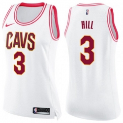 Womens Cleveland Cavaliers #3 George Hill Swingman White Pink Fashion NBA Jersey Womens Cleveland Cavaliers #3 George Hill Swingman White Pink Fashion NBA Jersey