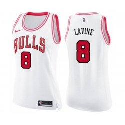 Womens Chicago Bulls #8 Zach LaVine Swingman White Pink Fashion Basketball Jersey Womens Chicago Bulls #8 Zach LaVine Swingman White Pink Fashion Basketball Jersey