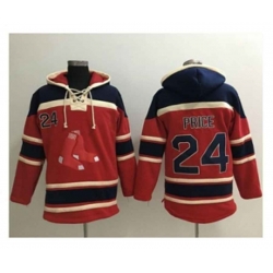 Boston Red Sox #24 David Price Red Sawyer Hooded Sweatshirt MLB Hoodie