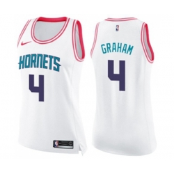 Womens Charlotte Hornets #4 Devonte Graham Swingman White Pink Fashion Basketball Jersey