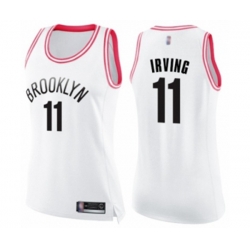 Womens Brooklyn Nets #11 Kyrie Irving Swingman White Pink Fashion Basketball Jersey Womens Brooklyn Nets #11 Kyrie Irving Swingman White Pink Fashion Basketball Jersey