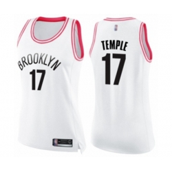Womens Brooklyn Nets #17 Garrett Temple Swingman White Pink Fashion Basketball Jersey Womens Brooklyn Nets #17 Garrett Temple Swingman White Pink Fashion Basketball Jersey