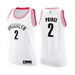 Womens Brooklyn Nets #2 Taurean Prince Swingman White Pink Fashion Basketball Jersey Womens Brooklyn Nets #2 Taurean Prince Swingman White Pink Fashion Basketball Jersey