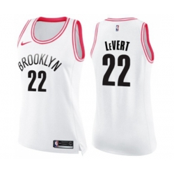 Womens Brooklyn Nets #22 Caris LeVert Swingman White Pink Fashion Basketball Jersey Womens Brooklyn Nets #22 Caris LeVert Swingman White Pink Fashion Basketball Jersey