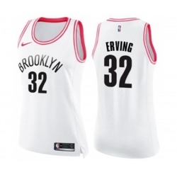 Womens Brooklyn Nets #32 Julius Erving Swingman White Pink Fashion Basketball Jersey Womens Brooklyn Nets #32 Julius Erving Swingman White Pink Fashion Basketball Jersey
