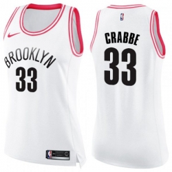 Womens Brooklyn Nets #33 Allen Crabbe Swingman White Pink Fashion NBA Jersey Womens Brooklyn Nets #33 Allen Crabbe Swingman White Pink Fashion NBA Jersey