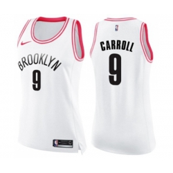 Womens Brooklyn Nets #9 DeMarre Carroll Swingman White Pink Fashion Basketball Jersey Womens Brooklyn Nets #9 DeMarre Carroll Swingman White Pink Fashion Basketball Jersey